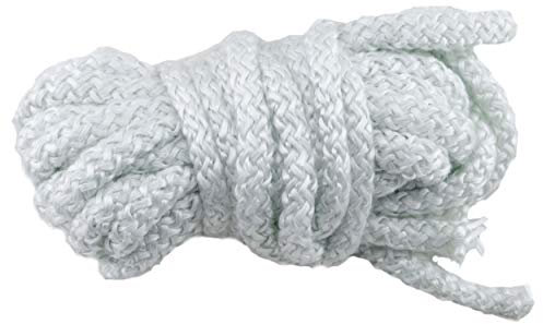 High Temperature Gasket Rope, 1000F, White, Boiler & Furnace, 3/8'' Diameter x 25ft