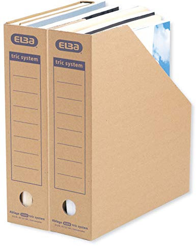 ELBA Stehsammler Pappe, tric system,mit Archivaufdruck, naturbraun, 12er Pack
