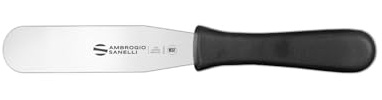 Ambrogio Sanelli, Linea Supra, Spatola Retta Professionale per Pasticceria con Lama da 12 cm in Acciaio Inox, Impugnatura in SEBS Pratica ed Ergonomica, Certificata MOCA, Made in Italy
