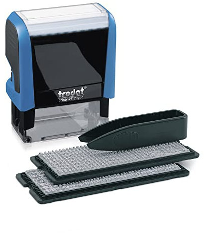 Trodat 4912 Printy Textstempel Typomatic, Stempelset zum Selbersetzen, Kissen