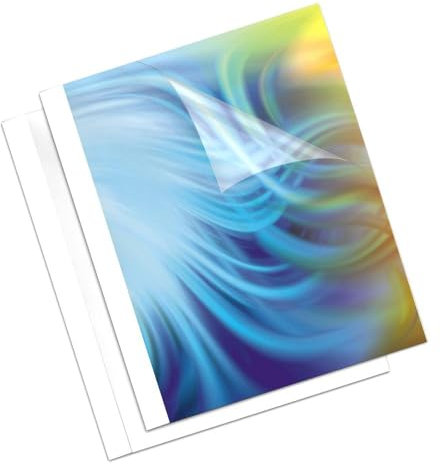 Fellowes Thermobindemappen Standard, 150 Mikron Vorderseite (PVC) / 200g/m² Rücken (glänzend), weiß