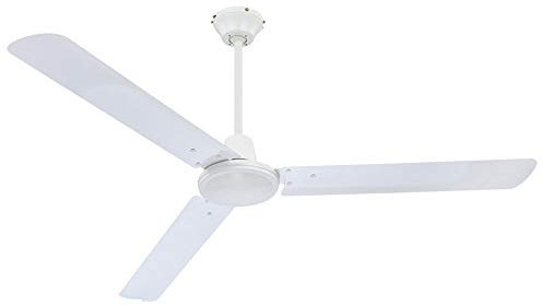 GLOBO Deckenventilator mit Wandschalter Ventilator Lüfter Windmaschine 3 Geschwindigkeitsstufen, Metall Eisen weiß, DxH 142 x 58 cm
