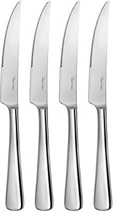 Robert Welch Malvern Bright Cutlery Steak Knife, Set of 4. Made from Stainless Steel. Dishwasher Safe.