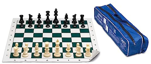 Cayro - Set De Ajedrez - con Piezas y Bolsa para Guardar - Juego De Ajedrez Piezas De Madera Talladas a Mano - Tablero Plegable