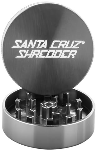 Santa Cruz Shredder Metal Herb Grinder Knurled Top for Stronger Grip 2-Piece 2.2 (Grey)