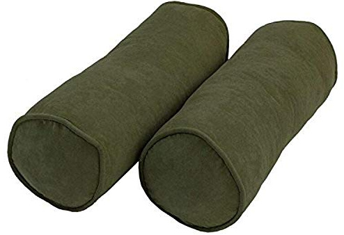 Blazing Needles Corded Microsuede Throw Pillows (Set of 2), 20 x 8, Hunter Green