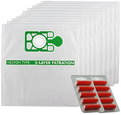 SPARES2GO Cloth Hoover Bags compatible with Numatic Henry Hetty Vacuum Cleaners (Pack of 10 + 10 Fresheners)