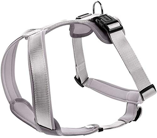 HUNTER Hundegeschirr NEOPREN, Farbe: grau/grau, strapazierfähiges Nylon, mit weichem Neopren gepolstert, reflektierendes 3M Scotchlite Reflective Material, pflegeleicht, komfortabel, Größe: S