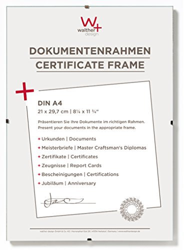 walther design Design RB130K Rahmenlose Bildhalter, 21x29,7 cm DIN A4, Klarglas
