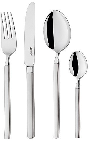 Paul Wirths BALI Besteck Set 12 Personen | pur und ausdrucksstark | stilvolle Designlinie | hochwertiges Essbesteck aus satiniertem 18/10 Edelstahl | spülmaschinenfest | Besteckset 68-teilig