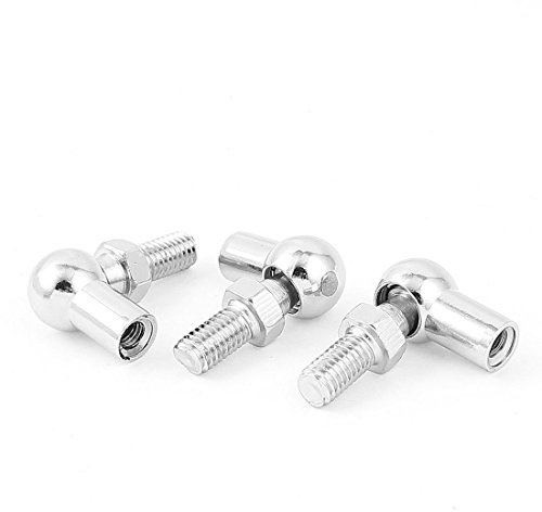 sourcing map 3stk. Gelenkkopf Kugellager Recht-Hand Innengewinde M8x1,25mm | Mit Bolzen, Kugelpfanne Endfitting, und Recht-Hand Außengewinde M8x1, 25mm, L-Form