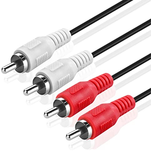 TNP Dual RCA Male to Male Stereo Audio Cable for Car and Home, 10 FT