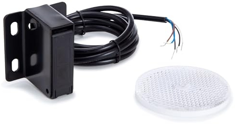 EtiamPro IR Lichtschranke Sensor, Infrarot Lichtbarriere mit 10 m Reichweite, retroreflektierende Erkennung, IP44 für Innen- und Außenbereich, schnelle Reaktion, NO Relais für Zutrittskontrolle und