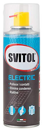 Svitol Lubrificante Spray Electric 200 ml erogatore con cannuccia, riattiva conducibilità elettrica e meccanismi bloccati, non isola i contatti, valvola 360°, Made in Italy