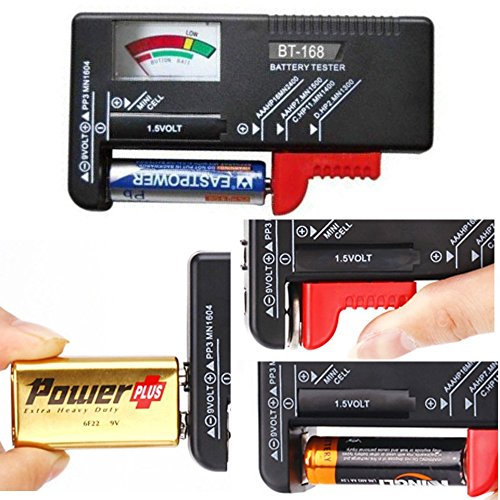 DOBO Tester Misuratore per Batterie AA, AAA, C, D, 9V, e 1,5V Volt Misuratore