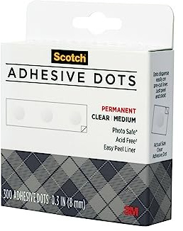 Scotch 010-300M självhäftande limprickar, vit, paket med 300