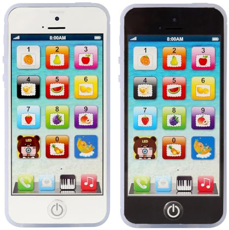 Cooplay 1X Child Phone Toy Toddler Rechargeable Smart Phone Play Music Song Educational Recharge Type-C Mobile for Baby Kids Children Infant Christmas Day