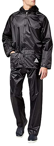 Result RE95A Heavyweight Waterproof Jacket/Trouser Suit - Black, Large