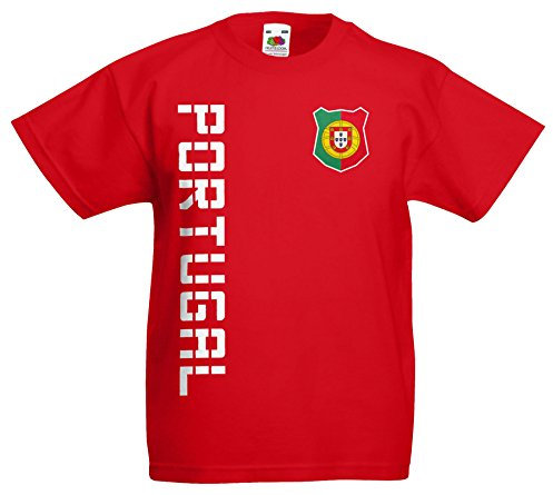 Portugal Kinder T-Shirt Name Nummer WM-2026 Fanshirt Trikot Rot 152