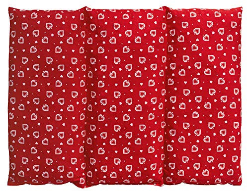 GIRAFFENLAND Traubenkernkissen groß 40x30cm - 3-Kammer - Herzen-rot - Wärmekissen - Körnerkissen