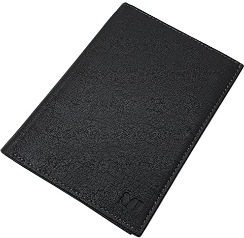 myledershop MJ-Design-Germany Große Büffelleder Herren Brieftasche/Geldbörse/Geldbeutel/Portemonnaie/Portmonaise/Geldtasche/Portmonee mit RFID & NFC Schutz in Schwarz