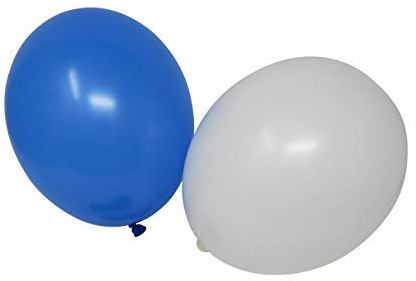 50 Luftballons je 25 blau & weiß Qualitätsballons 27 cm Ø (Standardgröße B85)