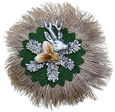Hutanstecker Rehradl Grandeln Jagd-Abzeichen Rehrosette Reh Hut-Anstecker Jäger Jagd-Wander-Abzeichen Brosche deer pin Hutschmuck für Trachtenhut zum Jagen Trachtenanstecker