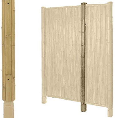 200cm Holzpfosten 7x7 cm mit Bambus Verkleidung für Ten New Line Bambuswände - 2m Zaunpfosten für Sichtschutzwände