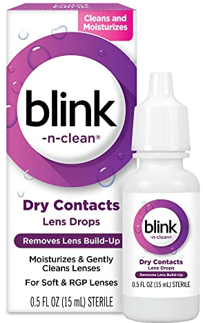 Bausch + Lomb Blink N Clean Dry Contacts, Lens Drops, 0.5 Fl Oz