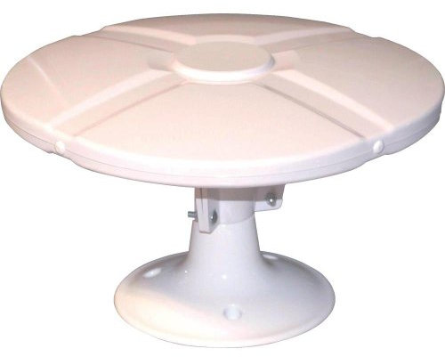 240010 Antenne TV TNT Extérieure Omnidirectionnelle + Amplificateur Blanc