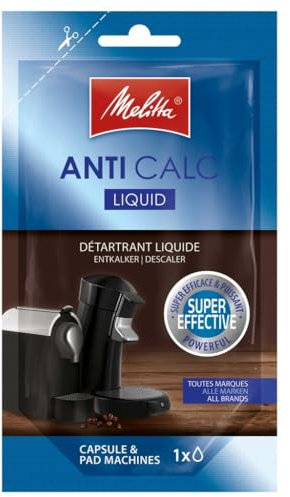 Melitta 213948 Liquide Détartrant Anti Calcaire Uni Dose pour Machine à Capsules/Dosettes 100 ml