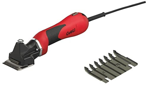 LISTER Pferdeschermaschine LI CUTLI + Messersatz LI 102 + Spezial-Schermaschinenöl + Kunststoffkoffer, Schermaschine für Pferde, professionelle Schur für ihr Pferd, Farbe/Scherkopf: rot/schwarz