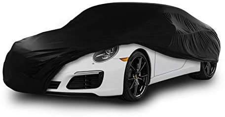 Cosmos - Indoor Car Cover compatible with main Compact Saloon models, Elastic, Breathable and Dustproof Fabric, Soft Lining, Snug Fit, Black