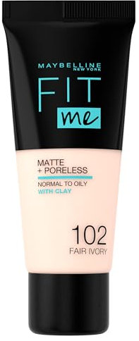 MAYBELLINE Base de maquillaje, Tubo Líquido, Color 102 Fair, 30 ml (Paquete de 1)