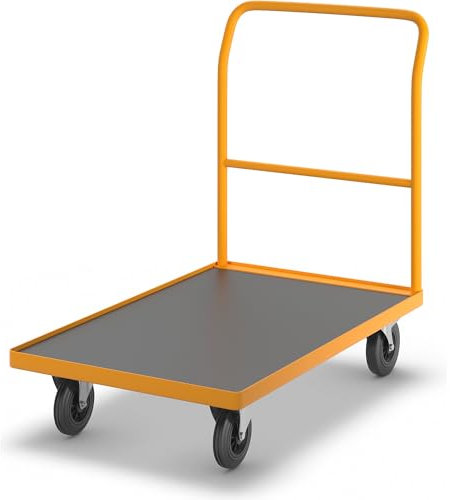eurokraft | Pro | Chariot Plate-Forme Professionnel | Barre de poussée soudée | L x l Plateaux 1040 x 690 mm