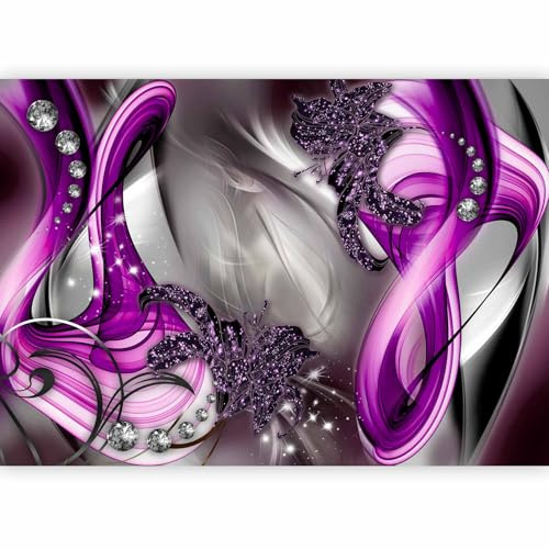 murando - Fototapete Vlies Violett Grau Blitz, 400x280 cm, Schlafzimmer | Full HD Druck, 3D-Effekt, lichtbeständige Farben, ideal fürs Wohn- oder Schlafzimmer, schnelle Montage, lichtbeständig, edel
