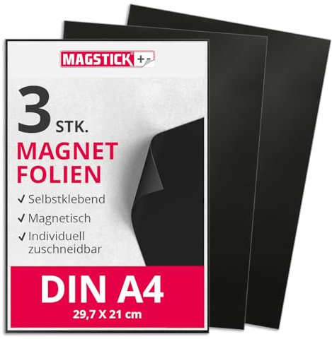 3er Set Magnet-Folie in DIN A4 I selbstklebend, rohbraun schwarz I zum Basteln I für Foto Bild Motiv Stanzen Kühlschrank-Magnet Lehrer-in I diy I mag_002
