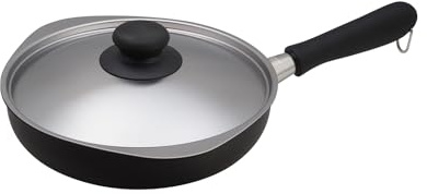 Yanagi Sori Iron Frying Pan With Non-Stick Magma Plate, Induction Compatible, 8.7 Inches (22 cm), Lid Included, Good Oil Friendly, Quick Heat Conduction, Easy to Pour