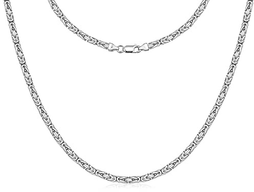 Silberketten-Store Königskette 925 Silber Herren 4,5 mm Stärke I Männer Silberkette mit Karabiner Verschluss I Panzerkette Herren vierkant hochglanz