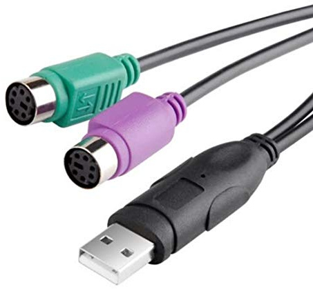 ISTARCOMPUTER Cable PS/2 a USB Adaptador USB Activo a Doble PS/2 Adaptador Convertidor para Ratón y Teclado PS2