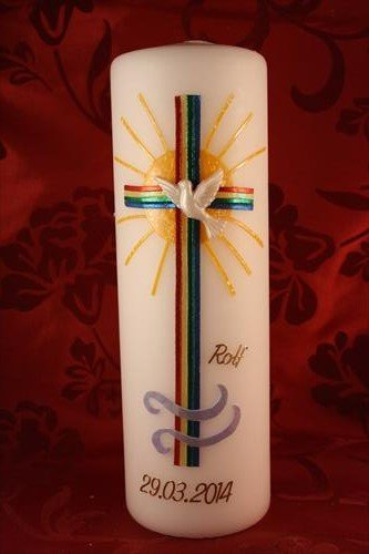 Konfirmationskerze K-90 mit Name & Datum - auch zur Kommunion