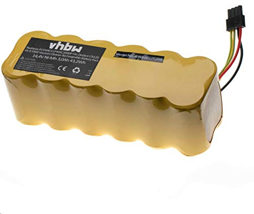 vhbw 1x batería Compatible con Ariete Briciola 2712, 2717 Robot Limpieza (2000 mAh, 14,4 V, NiMH) - Reemplaza Ariete AT5186005100, LP43SC2000P | 2717 Home Cleaner Robot doméstico (2000 mAh, 14,4 V, NiMH) - Repuesto para AT5186005100, LP43SC2000P