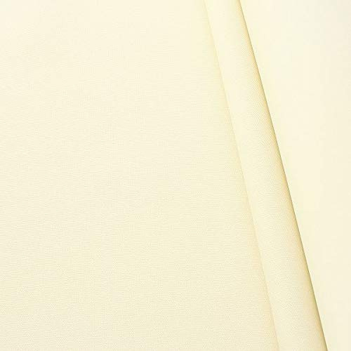 STOFFKONTOR Oxford Polyester Gewebe, PVC Beschichtet wasserundurchlässig, Outdoorstoff Meterware 600D Farbe Creme Weiss
