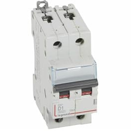 408008 Disjoncteur bipolaire 1A - 2P Courbe D - 6/10kA - À vis - Legrand DX3