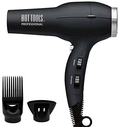 Hot Tools Pro Artist 1875W Turbo Ionic Dryer | Smooth, Frizz Free Blowouts (Black)