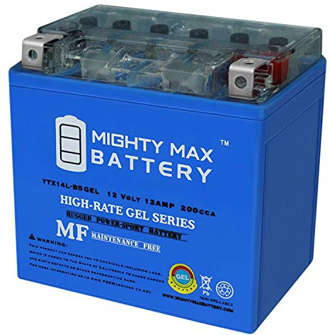 Mighty Max Battery YTX14L-BS GEL -12 Volt 12 AH, GEL Type, 200 CCA, Rechargeable Maintenance Free SLA AGM Motorcycle Battery