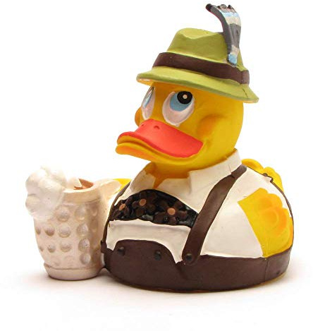DUCKSHOP I Badeente Oktoberfest Duck I Quietscheente I L: 7,5 cm I Geschenk für Bayern I Geschenk für Oktoberfest