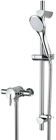 Bristan SOQ2 SHXAR C Sonqiue 2 Thermostatic Surface Mounted Shower Valve with Adjustable Riser - Chrome, Metallic