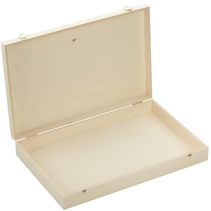Holzbox mit Klappdeckel - Maße: ca. 400 x 261 x 63 mm (BxTxH) - Pappelsperrholz - unbehandelt - naturbelassen *** Holzkiste - Holzkasten - Spielekasten - Geschenkbox - Dokumentenkiste - Dokumentenbox - Urkundenkiste - Urkundenbox - Sammelbox - Sammlerbox - Spielzeugbox - Spielzeugkiste - Holzartikel ***