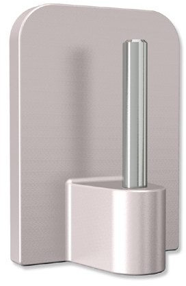 INTERDECO Klebehaken mit Metallstift in Silber-Grau für Vitragestangen (4 Stück)